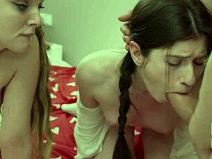 Double blowjob from cute sluts, no one will know in 4K Tim Team