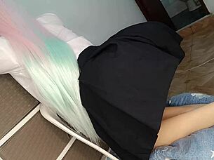 cosplay babe's tight virgin pussy tempts first fuck