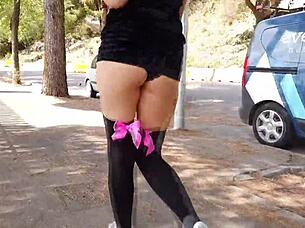 crazy public outdoor squirt masturbation hits hard