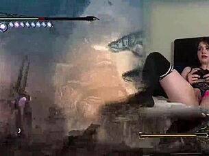 Lovense-Connected Sexy Bimbo Gamer Vibes to Orgasm in Bayonetta Episode 4