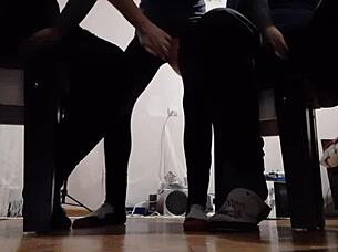 i masturbated watchin my two girlfriends mutual cum in leggings 3some