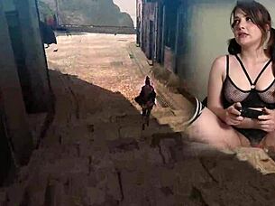 Lovense-Connected Sexy Bimbo Gamer Vibes to Orgasm in Bayonetta Episode 4