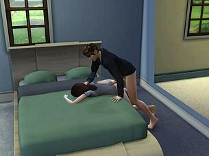 sims 4 teen couple's sexy passionate bedroom sex