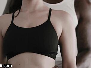 valentina nappi strips then rides trainer's bbc cowgirl at gym