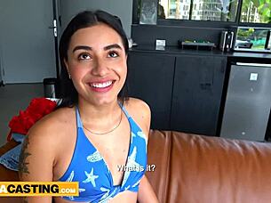 Big Booty Latina Teen Rides Producer's Cock in Casting