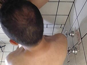 brazilian wife moans loud squirting juicy creampie in skinny homemade bathroom fuck