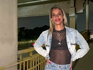 hey hubby, watch your brazilian wife flash and fuck with my piercing pussy 😏💦