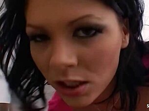 jezebelle bond's round ass and small tits bounce in rough no-condom fuck to facial