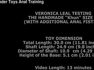 veronica leal fists gaping asshole with handmade khun size xl dildo