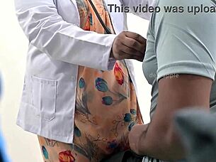 Doctor checks huge Indian patient cock in hospital exam room!