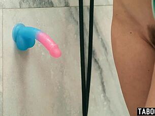 Skinny Charlotte Sins Deepthroats BBC Toys in Shower Fuck