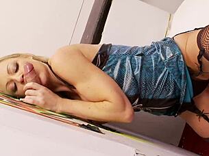 Blonde Milf Sucks Monster Cock Gloryhole Big Tits Anal Facial Cumshot Fishnets Heels