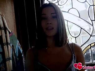 bratty aria lee gets punished in garage for coming home late