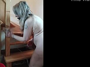 Bound Slave Bent Over For Outdoor Bdsm Spanking And Dildo Humiliation