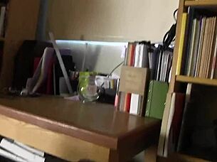 Bookworm lesbians Madison Young and Beretta James strap on in library passion