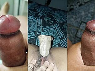 gf cums hard on thick toy