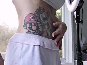 melody radford squeezes huge tits into slutty micro bikini