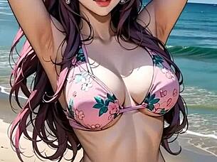 hey check out sexy asian model shirley in bikini