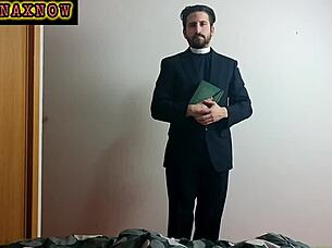 halloween priest exorcism turns into wet cosplay bj cum swallow 😈👻💦