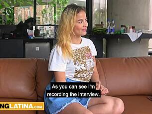 Cute Latina, your big ass takes my huge dick on sofa!