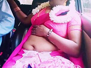 beautiful saree housewife, wanna cheat with boyfriend's dirty car sex?