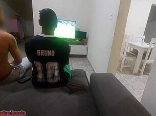 i bet with hubby's friend, got horny, ended up double penetrated by both bareback