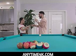 Teen Freya Von Doom Used Hard on Pool Table Anytime!