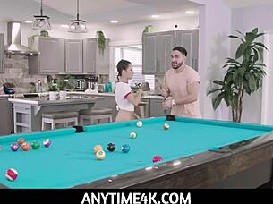Teen Freya Von Doom Used Hard on Pool Table Anytime!