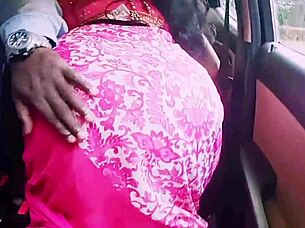 beautiful saree housewife, wanna cheat with boyfriend's dirty car sex?