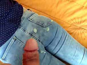 Stepmom moans you cant fuck but cum on my ass