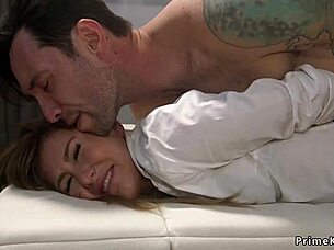 patient binds sexy doctor for rough monster cock gagging