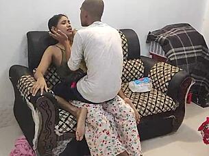 Hanif and Adori share steamy home sex as hot couple