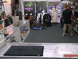 hot latina gets screwed hard by nasty pawn keeper's monster cock!