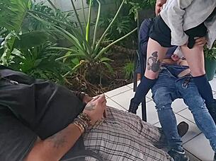 Cuckold Watches Friend Pound Wife Cowgirl Creampie