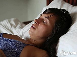 busty liandra rubs her pierced tits to orgasm