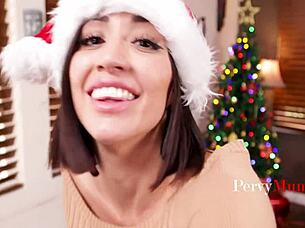 Milf cougar lures you home Christmas temptation