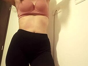 shy nympho masturbates outdoors leaking white pussy juice