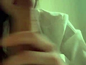 russian dirty talk while sitting on your tongue in stockings sloppy dildo bj