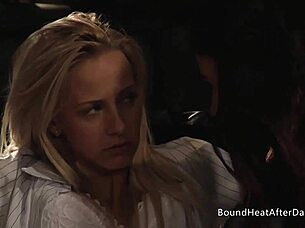 bound lesbian slave returns home craving mistress's big tits domination