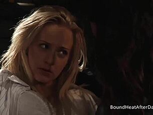 bound lesbian slave returns home craving mistress's big tits domination