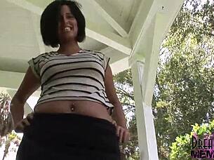 Thick Latina's Public Nude Tease?