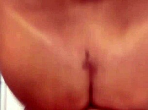 Brunette Milf Flashes Big Clit Tits Kitchen Creampie Delight
