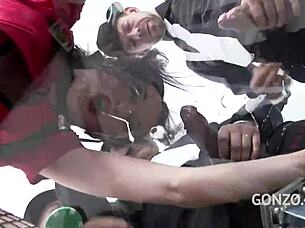 Gangbang slut takes triple anal squirt piss bed flood 😈🔥