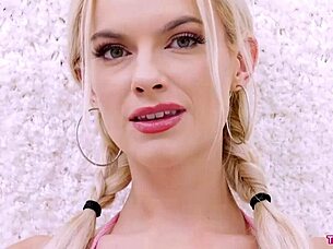 😉 radiant blonde milf strips sexy petite body in taboo casting photoshoot pov 📸