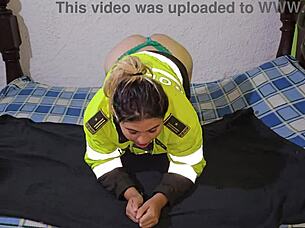 blonde latina cop sucks my cock wildly before drifting off to sleep