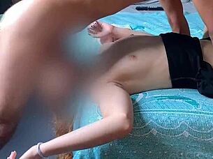 bareback thrusting deep into pink lush newbie's hot pussy