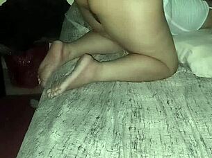 nerdy latina neighbor's huge gaping asshole drips wet as clothes rip for monster cock