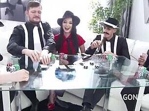Gangbang slut takes triple anal squirt piss bed flood 😈🔥