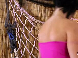 Oh Fuck! Short Hair Brunette's Pierced Pussy Drowned in Cum Shower on Sweet Tits!