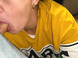 Married Milf Begs No Creampie During Sloppy Deepthroat Cum Swallow